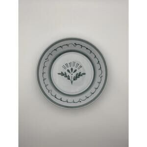 Set Of 2 Arabia Finland Green Thistle Handpainted Dessert Plates 5”